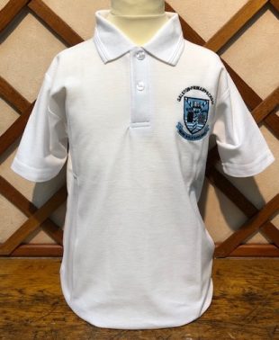 Galston Primary School Poloshirt in White - Balmoral Mill Shop